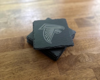 Atlanta Falcons Slate Drink Coasters, Dirty Bird, NFL Gifts, Rise Up, Set of 4, Football Fan, Mens, Womens, Groomsmen Gift, Christmas