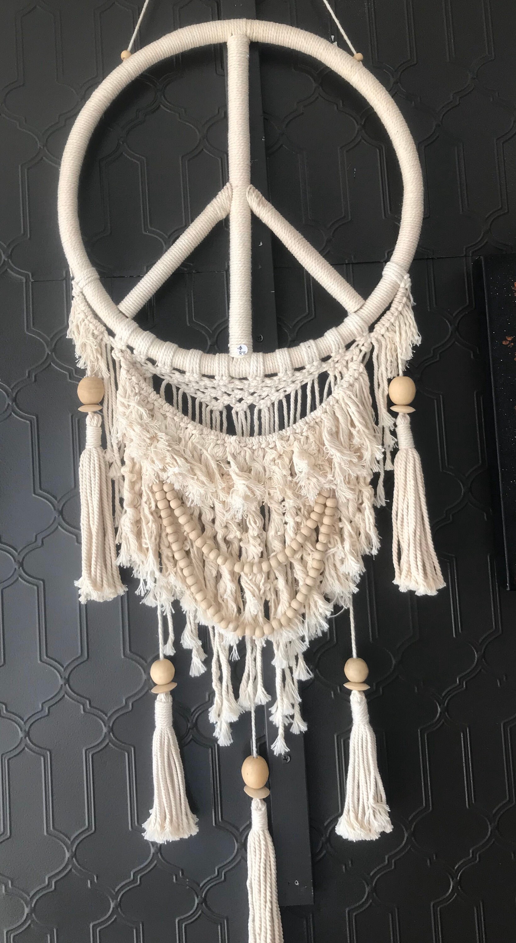 Peace Sign Woven Wall Hanging Etsy