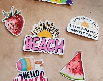 Waterproof Summer Beach Sticker Pack, Laptop Stickers