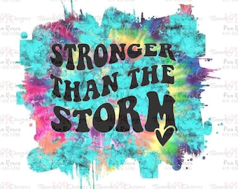 Stronger Than The Storm, Fitness Quote PNG JPG File (Digital Download)