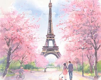 Watercolor Painting of Serene Park  jpeg png sublimation printing, downloadable file, fashion art
