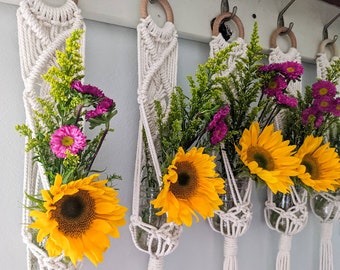 Hanging Macrame Vase | Macrame Wall Decor | Cottagecore Home Decor | Spring Wall Decor | Spring Decorating | Cottage Core Home