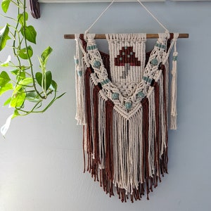 Mushroom Macramé Wall Hanging Cottagecore Home Decor Bohemian Bedroom Mushroom Wall Art Mushroom Tapestry image 2