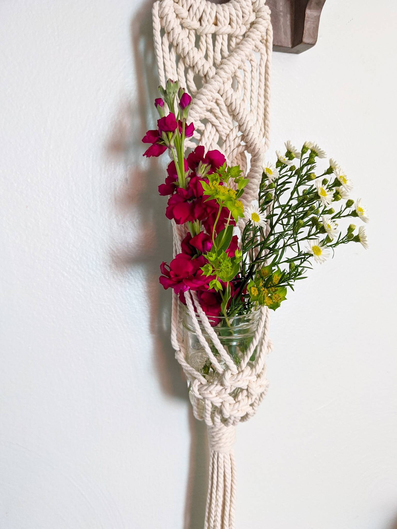Hanging Macrame Vase Macrame Wall Decor Cottagecore Home Etsy
