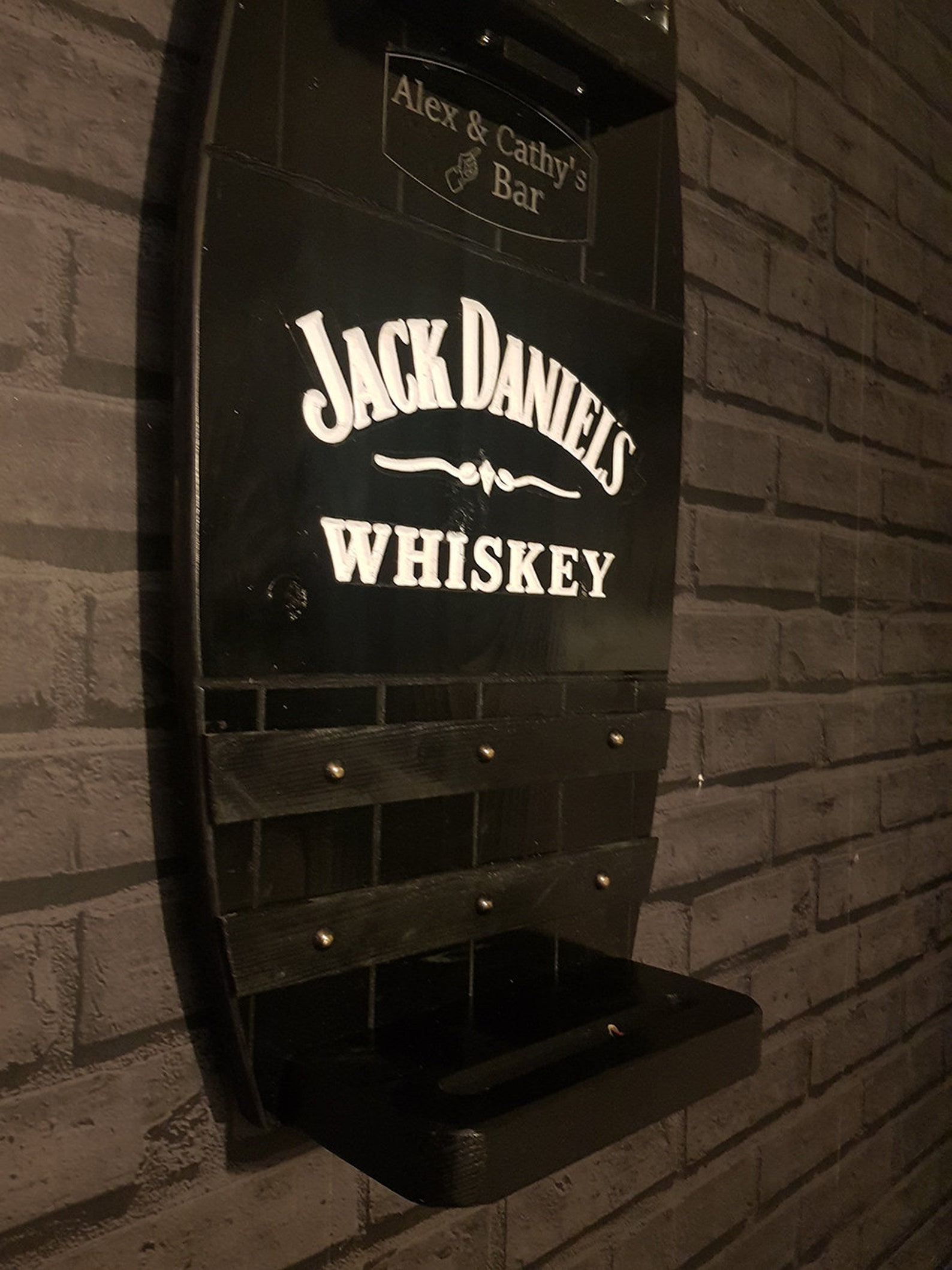 Jack Daniels Illuminated personalised Bar shelf for Man Cave | Etsy