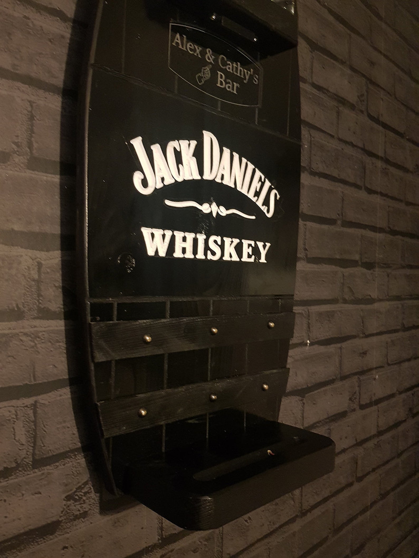 Jack Daniels Illuminated personalised Bar shelf for Man Cave Etsy