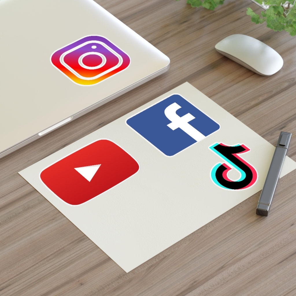 YouTube Facebook Instagram Tik Tok Sticker Sheets Social Media | Etsy