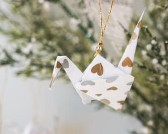 Christmas ornaments. Boho Christmas Ornaments. Origami Crane ornaments. Christmas tree ornaments. Origami cranes. Christmas gift
