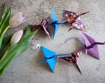 Paper Crane - Origami Garland. Christmas Gift. Origami Decoration. Mobile Origami