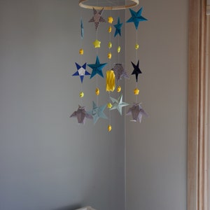 Baby Mobile Nursery Mobile. Hanging Mobile. Nursery Ceiling Mobile. Origami Decoration Mobile Origami. Space Mobile image 4