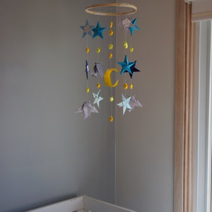 Baby Mobile Nursery Mobile. Hanging Mobile. Nursery Ceiling Mobile. Origami Decoration Mobile Origami. Space Mobile image 3