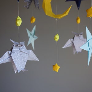 Baby Mobile Nursery Mobile. Hanging Mobile. Nursery Ceiling Mobile. Origami Decoration Mobile Origami. Space Mobile image 9