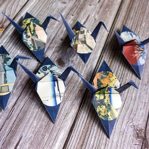 Origami Crane. Origami Decoration. Set of 6 Origami Cranes image 6