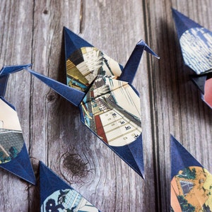 Origami Crane. Origami Decoration. Set of 6 Origami Cranes image 4