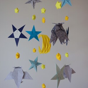 Baby Mobile Nursery Mobile. Hanging Mobile. Nursery Ceiling Mobile. Origami Decoration Mobile Origami. Space Mobile image 8