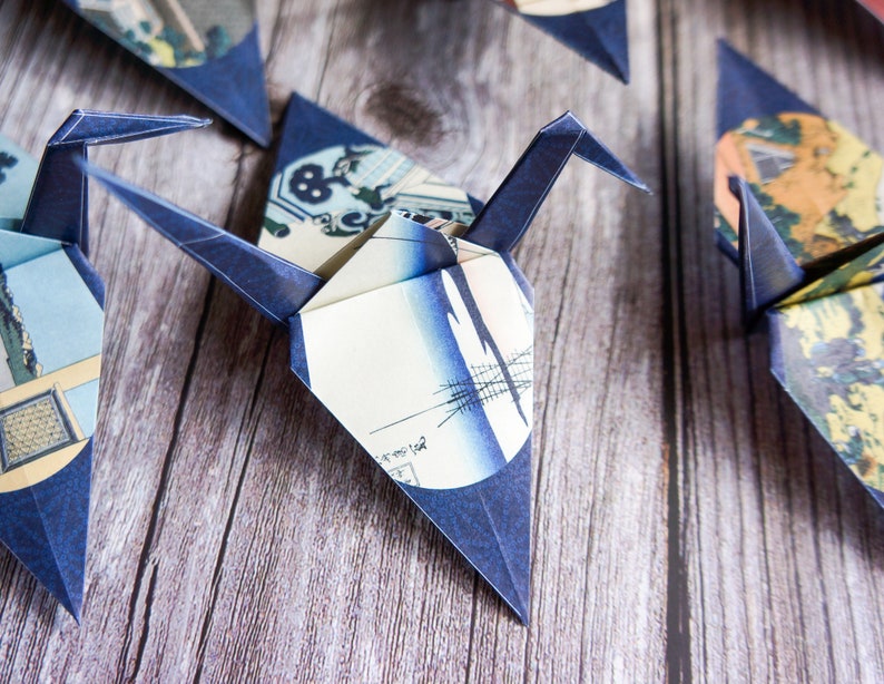 Origami Crane. Origami Decoration. Set of 6 Origami Cranes image 7