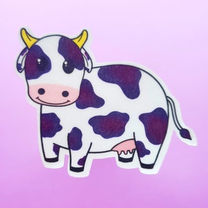 Plum Grape Fruit Cow Sticker