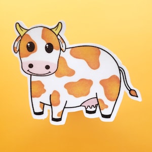 Orange Fruit Cow Sticker