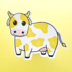 Pegatina de vaca de fruta de limón