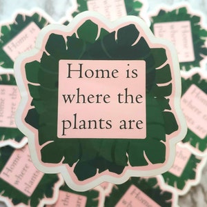 Plant Lovers Sticker Green and Pink Leaf Waterproof and weatherproof