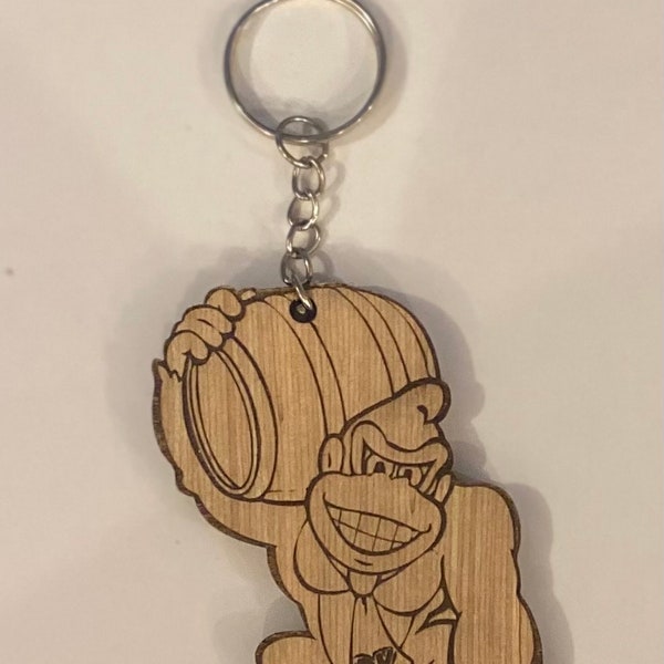 Wooden Engraved Keychain: Donkey Kong