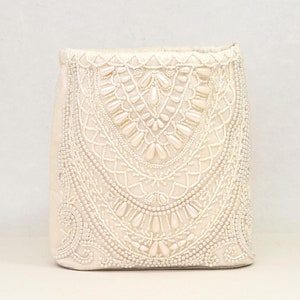 Pearl Embellished Ivory White Bags