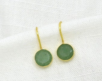 Smaragd Kleine Ohrringe Gold Grüner Stein Mini Ohrring Grün Edelstein Ohrhänger Silber 925