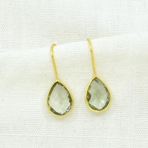 Prasiolite Earring Gold Green Amethyst Earrings Silver 925