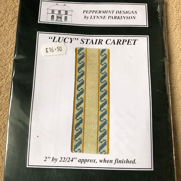 Dollhouse Miniature Needlepoint Stair Runner Carpet kit 1:12 scale 18 count canvas