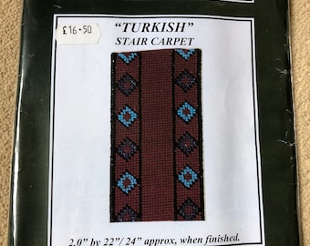 Dollhouse Miniature Needlepoint Stair Runner Carpet kit 1:12 scale 18 count canvas