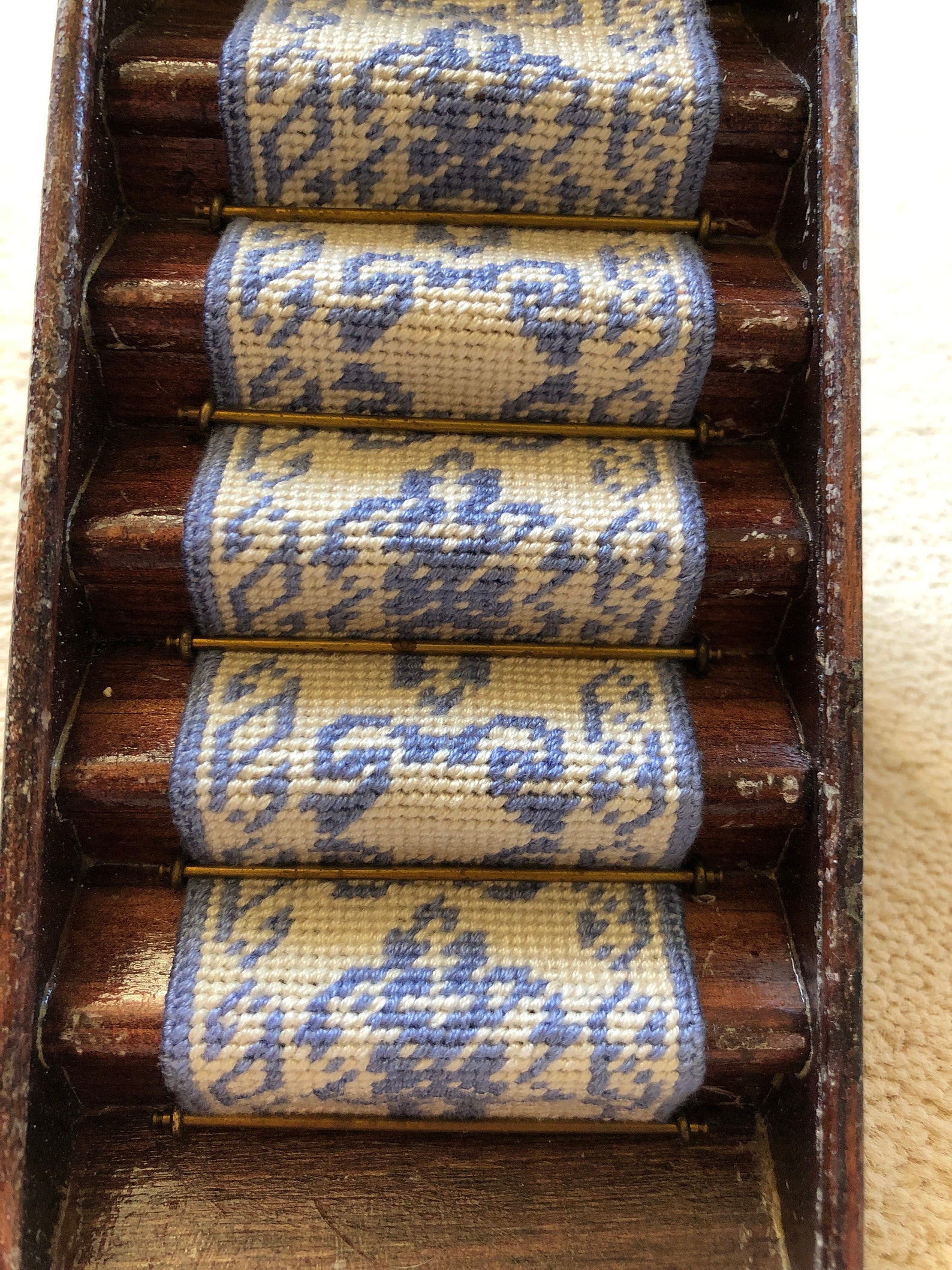 Dollhouse Miniature Needlepoint Stair Runner Carpet Kit 112 Etsy