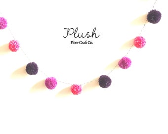 Pink Purple Pom Pom Garland | Photo Prop | Party Decor | Nursery Decor