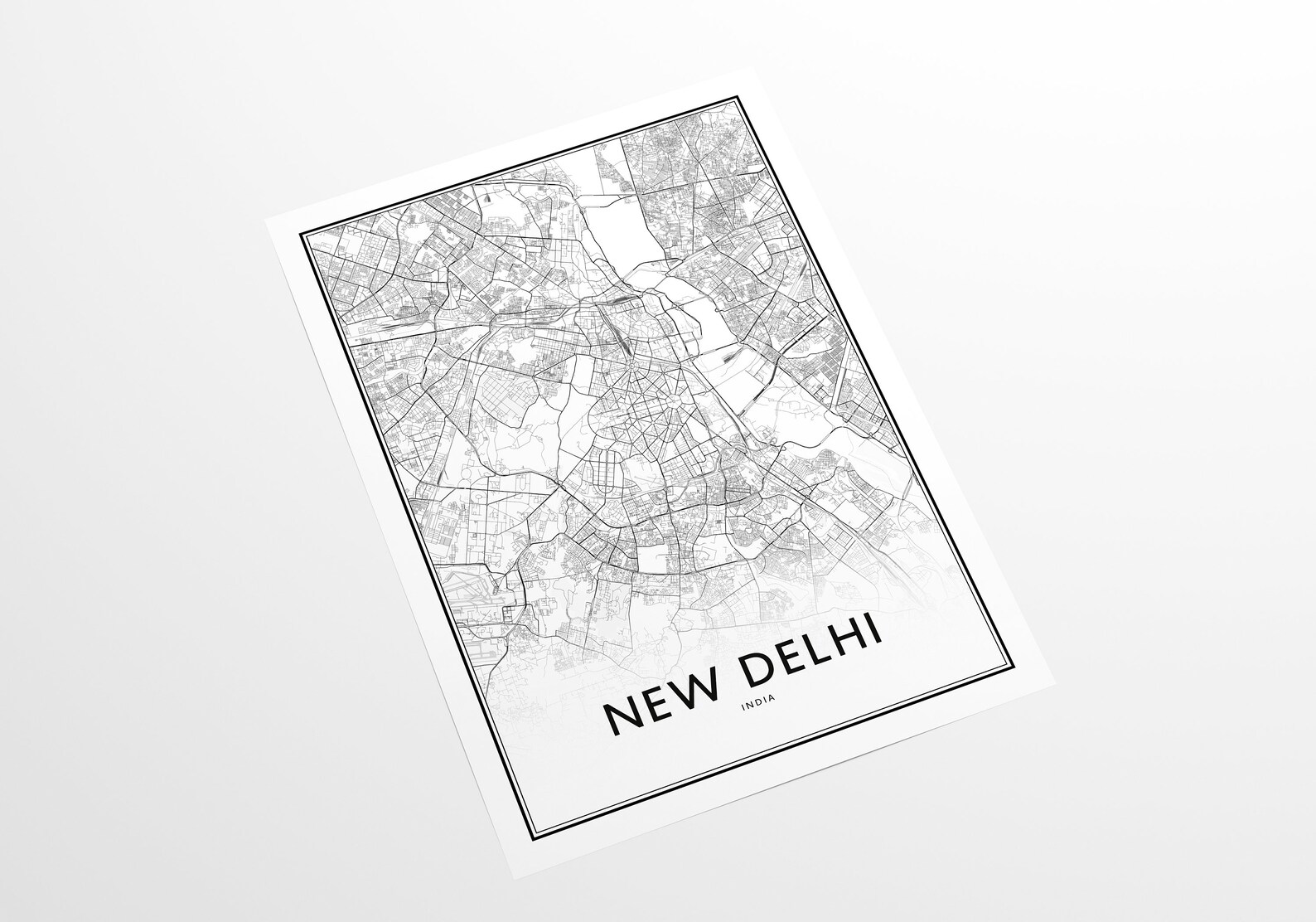 New Delhi Map Print New Delhi Map Art New Delhi Map Poster | Etsy