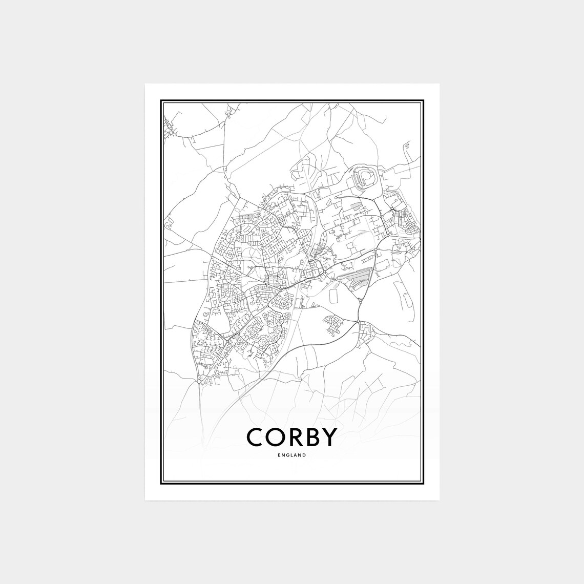 Corby Map Print Corby Map Art Corby Map Poster City Map - Etsy