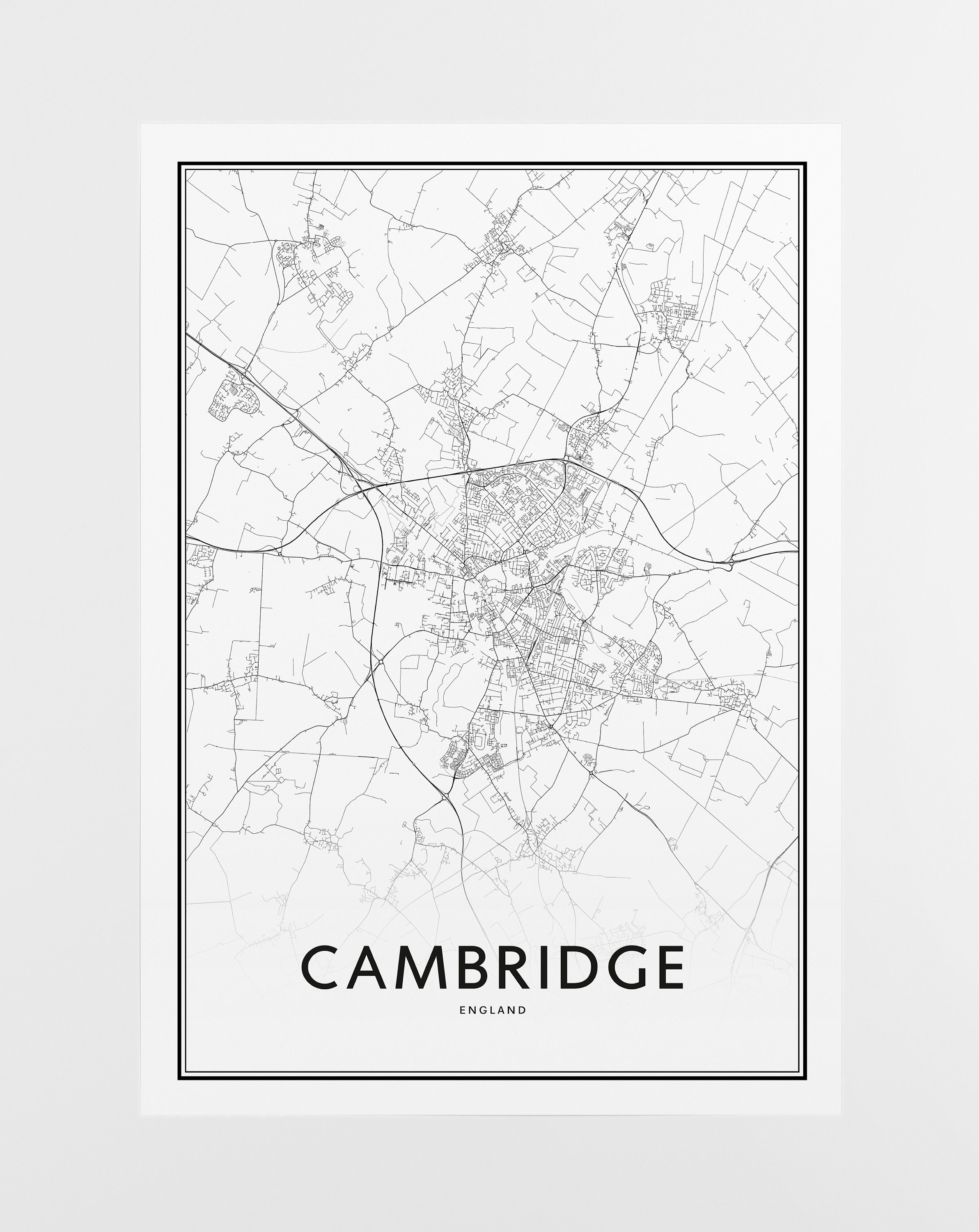 Cambridge England Map Print Cambridge Map Art Cambridge Map | Etsy