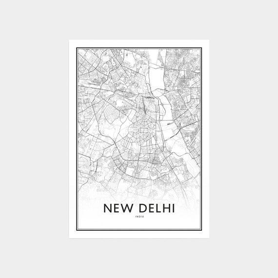 New Delhi Map Print New Delhi Map Art New Delhi Map Poster | Etsy