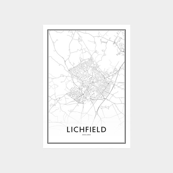 Lichfield Map Print Lichfield Map Art Lichfield Map Poster | Etsy