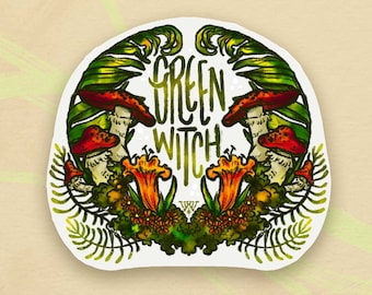 Green Witch Holographic Sticker