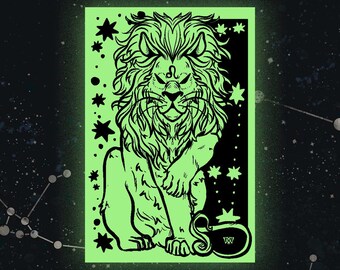 Leo Season Zodiac Glow in the Dark Sticker