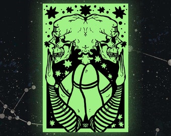 Gemini Season Zodiac Glow in the Dark Sticker