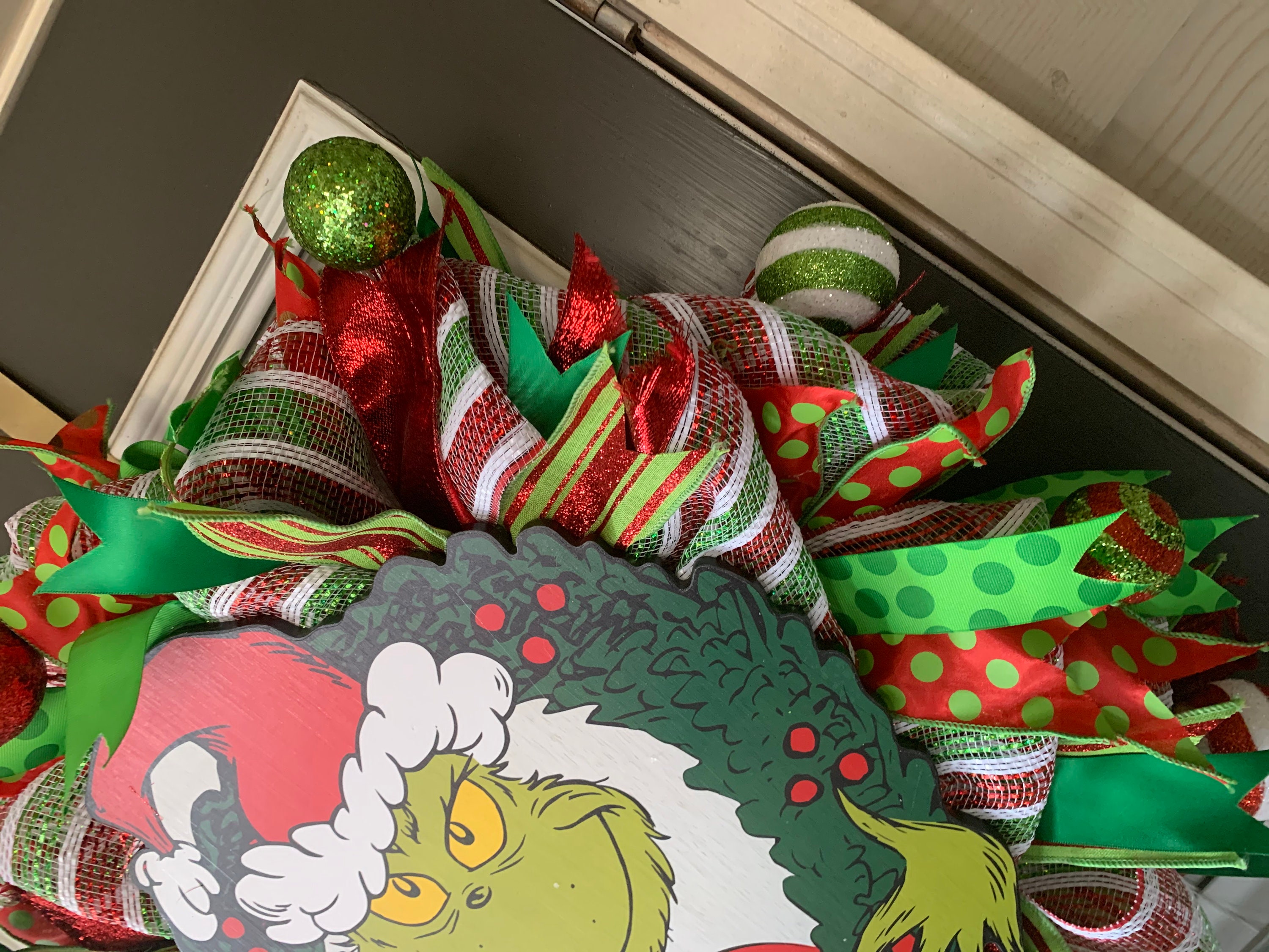 Whoville themed Merry Grinchmas Christmas Wreath Grinch Etsy