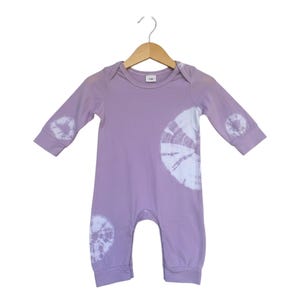 Tie Dye Baby Romper 6–9 Months, Baby Romper Outfit, Lavender Tie Dye Baby, One of a Kind Baby Outfit, Boho Baby Clothes
