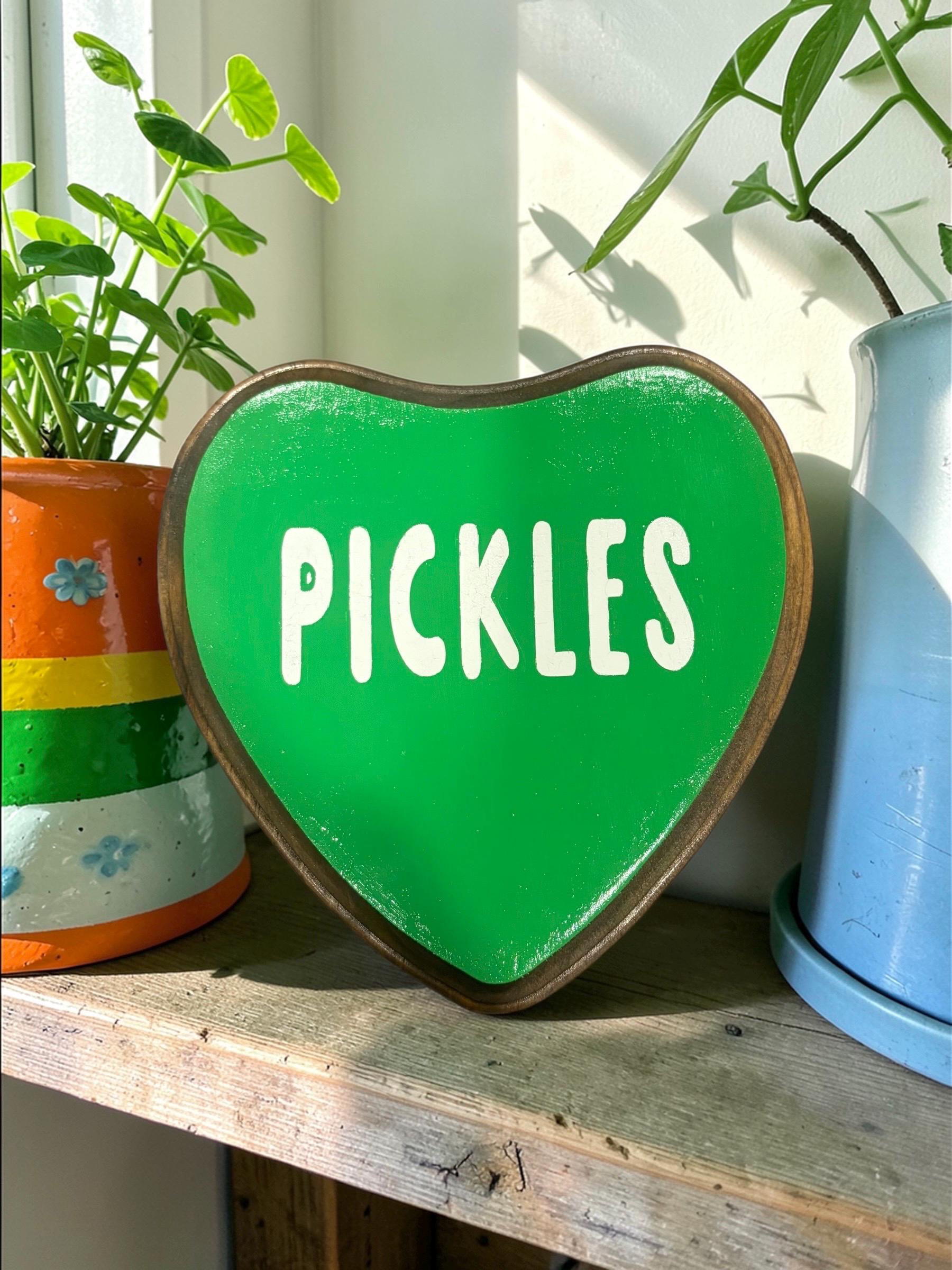 Pickles Sign Language Pickles Sign, Funny Kitchen Decor, Cute Food Wall Art, Quirky Gift for ...