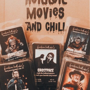 Horror Movie Wax Melts Gift Set, Slasher Movie Soy Wax Melts, Horror Fan Gift