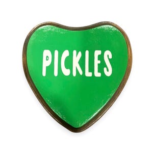 Pickles Sign, Funny Kitchen Decor, Cute Food Wall Art, Quirky Gift for Food Lover, Green Heart Wall Decor