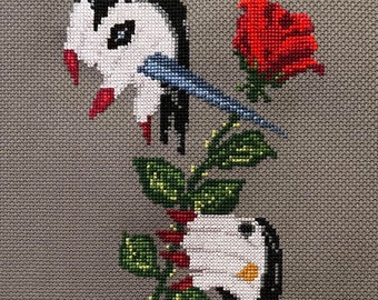 Don't Torture Yourself Morticia Addams Rose Gothic Cross Stitch Addams Family Pattern chart PDF Great for spider web aida Goth Stitch Witch