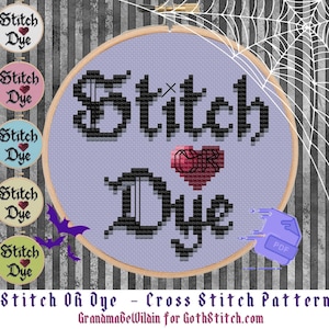 Stitch or Dye Cross Stitch chart PDF Perfect to show off your favorite dyed crossstitch aida Beginner Gothic Design Pattern Keeper Friendly
