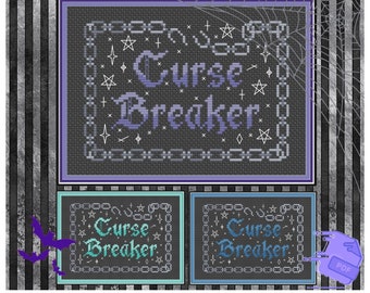 CURSE BREAKER Gothic Cross Stitch Pattern PDF Modern Goth Culture Emo Alternative Witchy Cross Stitch Magick Design Gift Dv Sa Ca Solidarity