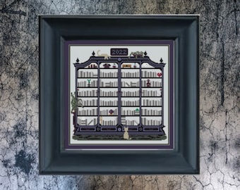 Goth Stitch-A-Long Temperature Cabinet 2023 PDF Gothic Cross Stitch Pattern to StitchALong Daily Temperatures SAL GothTempSAL by GothStitch