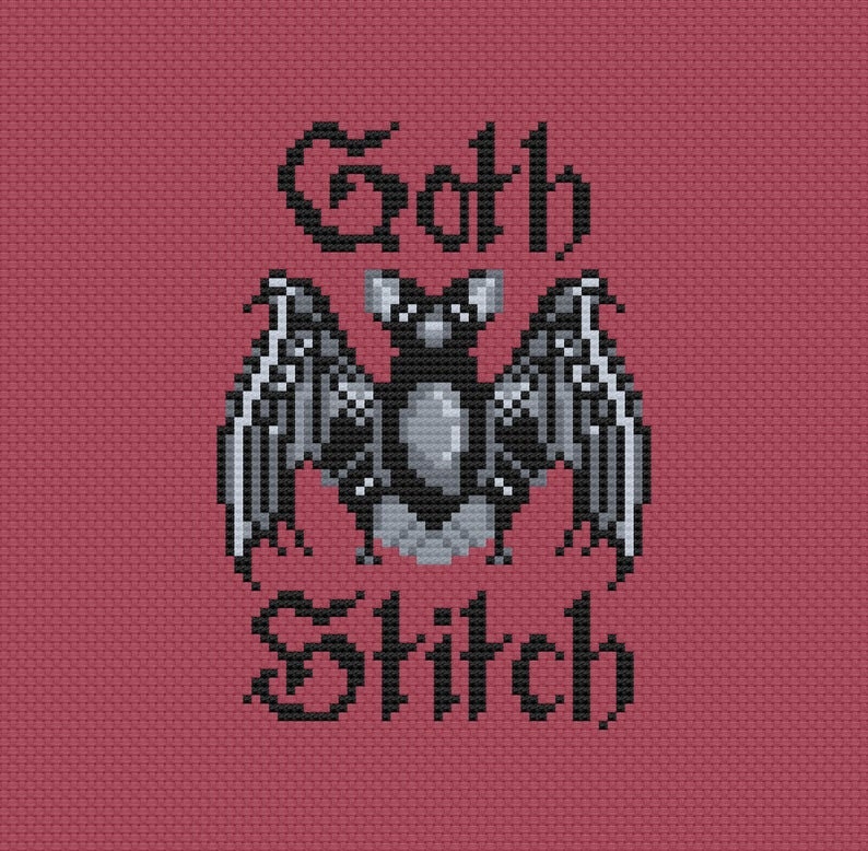 It's FRICKIN BATS 100% Cotton 14 Count Bat Print Cross Stitch Aida GothStitch XStitch Fabric, 14ct GrandmaBeWildin EXCLUSIVE Original Design image 7